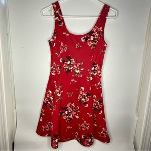 🔥 Red Dress with Floral Pattern